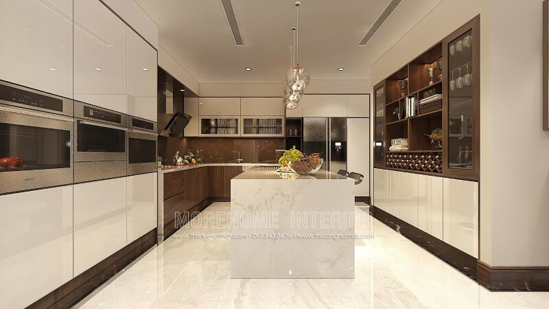 Lựa chọn tủ bếp gỗ công nghiệp kiểu dáng hiện đại được coi là xu hướng  Tủ bếp hiện đại, tủ bếp chữ u, tủ bếp chữ i, tủ bếp chữ l